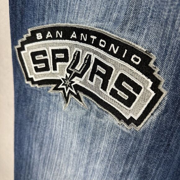 Vintage UNK San Antonio Spurs NBA Jeans 36 Two-Sided Embroidered Patches Y2K - Picture 5 of 16